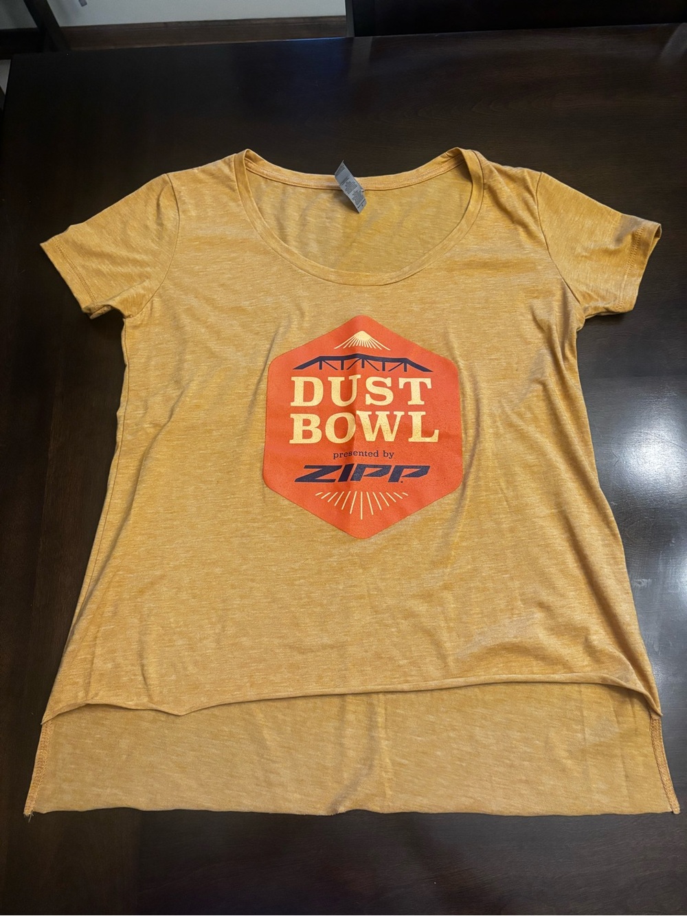 Next Level Apparel Mustard Yellow 'Dust Bowl' Graphic Short Sleeve Tee